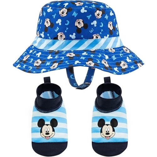 Disney Mickey Mouse Sunny Fun Swim Hat and Booties Set 0-12 Months Blue