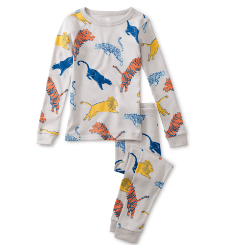 NEW TEA COLLECTION GOODNIGHT PAJAMA SET BIG CAT POUNCE SIZE 6-9 MONTHS