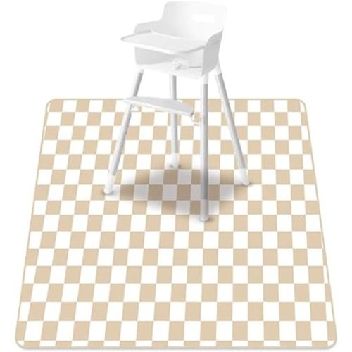 Baby Splat Mat for Under High Chair, 51 x 51 Inch Waterproof Splash Mat, Wipeable Floor Protector, Easy Clean Feeding Mat for Mealtime, Art and Playtime