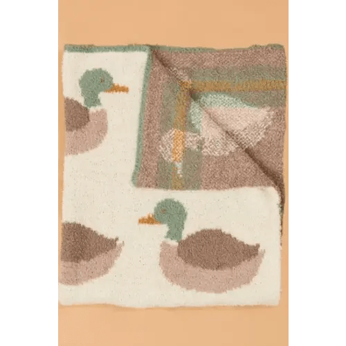 Mallard Chenille Blanket By Mudpie in Ivory | AS Kids