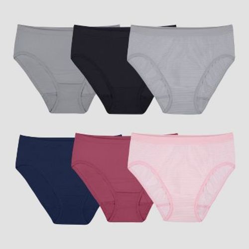 Fruit of the Loom Women's 6pk Seamless Hi-Cut Underwear - Colors May Vary 5