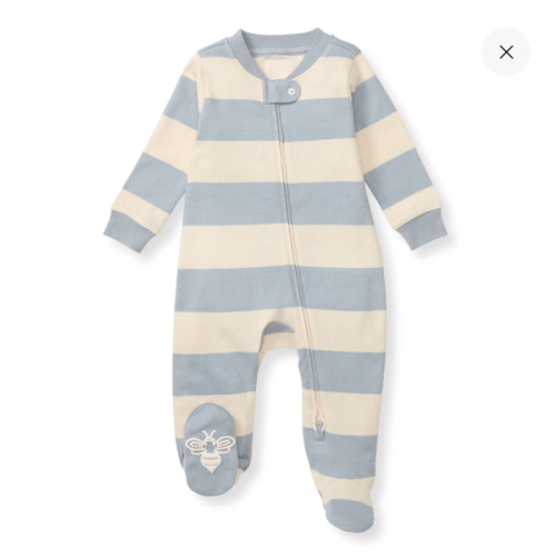 Rugby Stripe Organic Cotton Sleep & Play - Quarry – Burt's Bees Baby