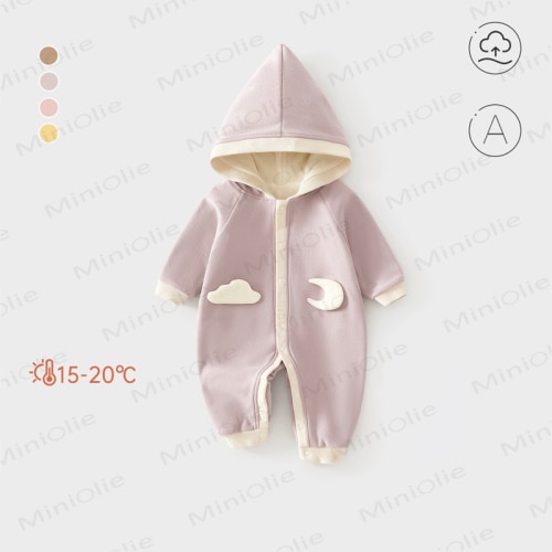 Baby Patch Pattern Hooded Romper