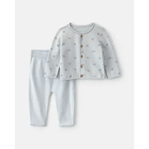 Baby Boy 2-Piece Train Long-Sleeve Top & Pant Set - Blue | Carter's