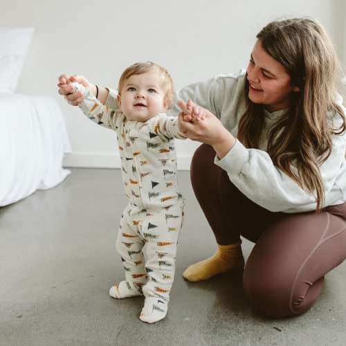 Goumi Kids Grow With You Footie- Snug Fit - Babylist Exclusive Affirmations, 0-3 M