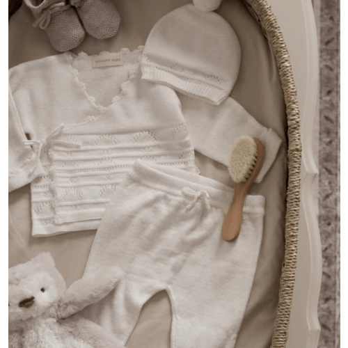 White Cashmere Pointelle Layette Set with Box