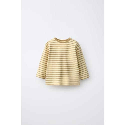 STRIPED LABEL T-SHIRT - Yellow | ZARA United States