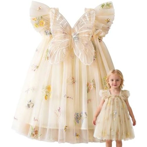 Baby Butterfly Tulle Dress Fairy First Birthday Party Toddler Girl Dress