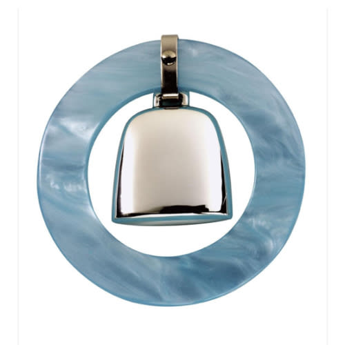Teething Ring Rattle - Blue | Silver and Pewter Gifts