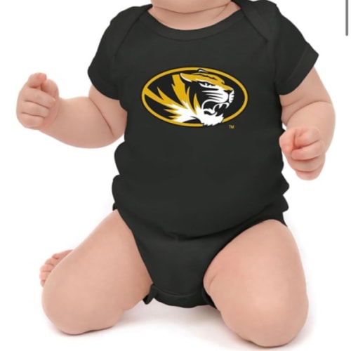 Little King Missouri Tigers Baby BLACK Primary Logo One Piece - 1325365