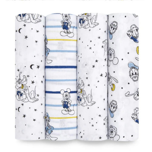 Cotton Muslin Swaddle 4pk Mickey Stargazer | aden + anais