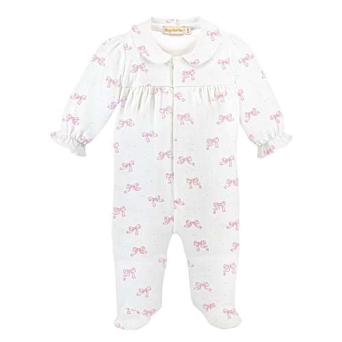 Pretty Bows Round Collar Pima Footie
