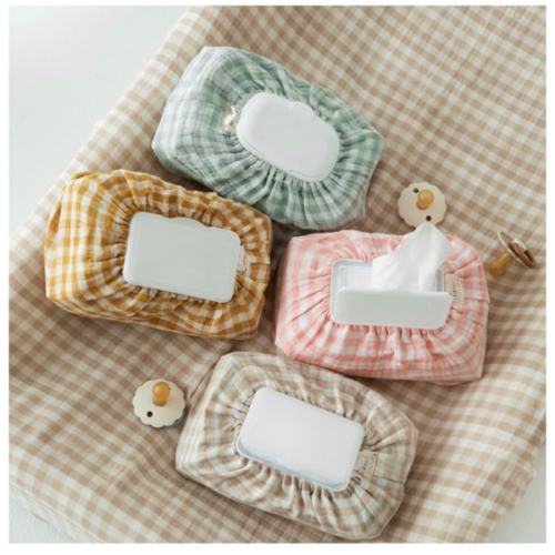 Amazon.com: Baby Wipes Cover – Universal Size, One Size Fits All Wipes Packages | Muslin Cotton Tissue Cover for Nursery, Diaper Bag & Changing Table, Station | Gingham & Neutral Patterns (Beige Gingham)