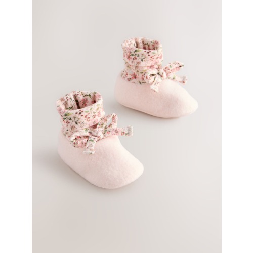 Pink Baby Sock Top Booties (0-18mths)