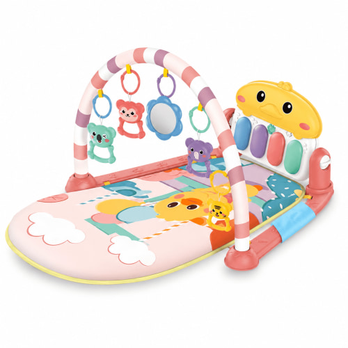 Baby Gym Play Mat with Sensory Toys,Gift Set for Toddler Infants Aged 0-12 Months Babies 29"22"16"