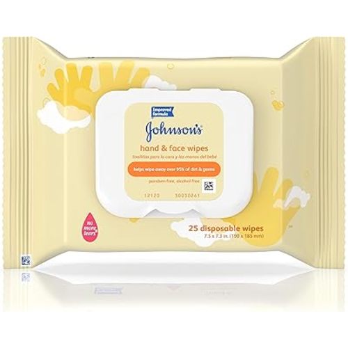 Johnson's Baby Hand and Face Wipes, 25-Count