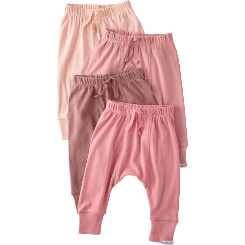 Butterblu Jordan 4-Pack Jogger Pants 100% Organic Cotton Bottoms for Boys & Girls, Sunset, 0-3 Months