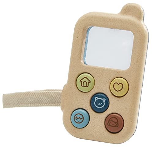 PlanToys® My First Phone Wooden Pretend Play Toy for Kids Ages 3+ | Montessori Role Play Activity for Communication & Imaginative Learning | Eco-Friendly Wooden Educational Set