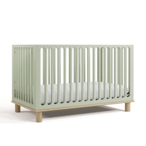 Storkcraft Sicily Deluxe 3-in-1 Convertible Crib with Toddler Guardrail Sage/Driftwood