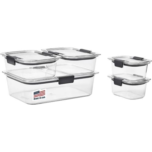 Rubbermaid Brilliance BPA-Free Airtight Food Storage Containers, 24-Piece Set, Easy for Meal Prep, Lunch & Leftovers