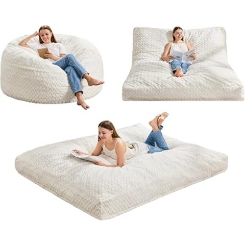 Hobestluk Bean Bag Chair Convertible 3 in 1 Beanbag Bed Giant Adult