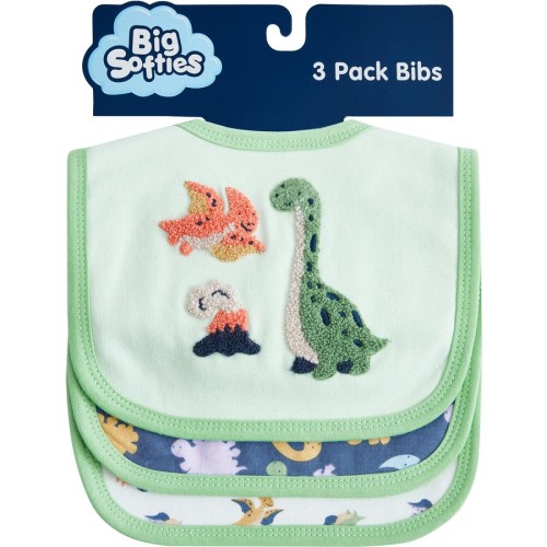 Big Softies Baby Newborn Bibs 3 Pack - Green - Green - Size Onesize