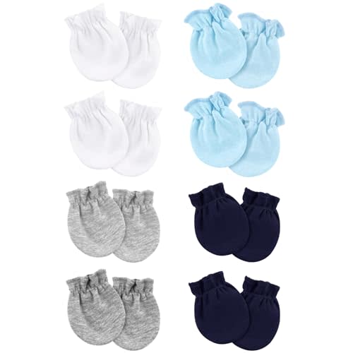 8 Pairs Newborn Baby Mittens No Scratch Wrist Gloves Infant Baby Mittens for Newborn Baby Boy Girl Toddler 0-6 Months
