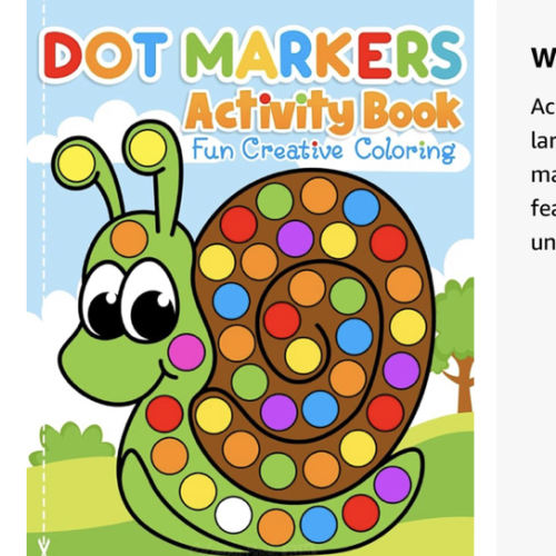 Dot Markers Activity Book Fun Creative Coloring: Toddler Craft Fill the Dots, Cut Pages. For Kids Ages 2-5