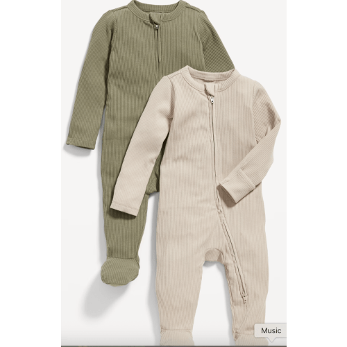 Sleep & Play 2-Way-Zip Footed One-Piece 2-Pack for Baby