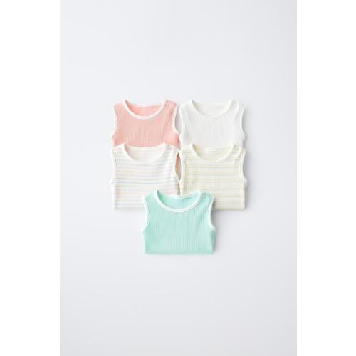 FIVE-PACK STRIPED SLEEVELESS BODYSUITS - Multicolored | ZARA United States