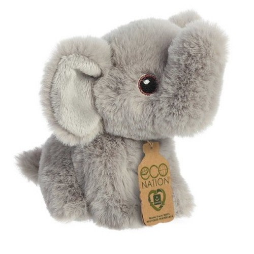 Aurora Mini Elephant Eco Nation Responsibly Made Stuffed Animal Gray 4.5"