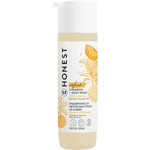 The Honest Company 2-in-1 Cleansing Shampoo + Body Wash | Gentle for Baby | Naturally Derived, Tear-free, Hypoallergenic | Citrus Vanilla Refresh, 10 fl oz