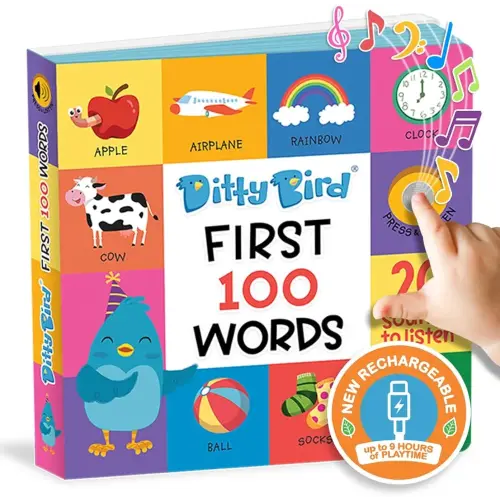 Ditty Bird | First 100 Words Interactive Sound Book for toddlers 1- 3 | speech therapy | Educational Learning books for 1 year old