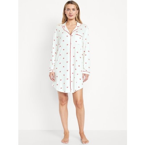 Long-Sleeve Knit Sleep Shirt