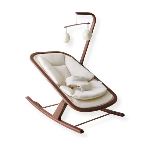 Snuggle Me Organic Baby Bouncer and Rocker - Walnut Brown