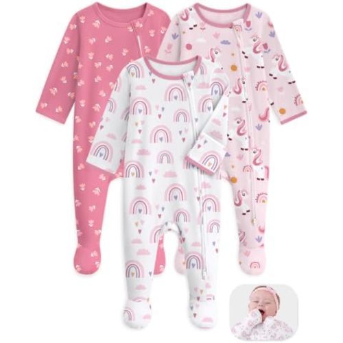 Unnivoll Baby Sleepers 100% Cotton Baby Pajamas Baby Boys Girls Clothes