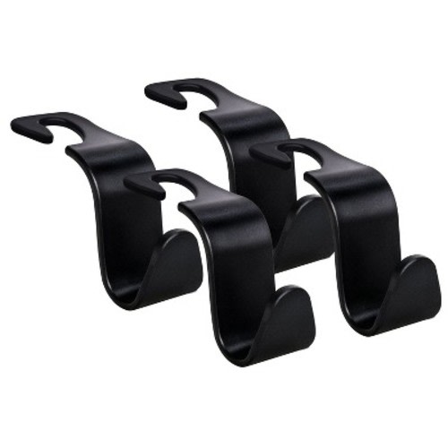 Itopfox 4-Pack Universal Car Seat Headrest Hooks for Handbags, Purses, Coats - S Type Storage Organizer, 360-Degree Rotation, Holds Up to 55 lbs