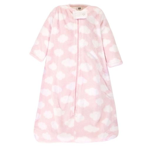 Hudson Baby Infant Girl Plush Sleeping Bag, Sack, Blanket, Pink Clouds, 6-12 Months