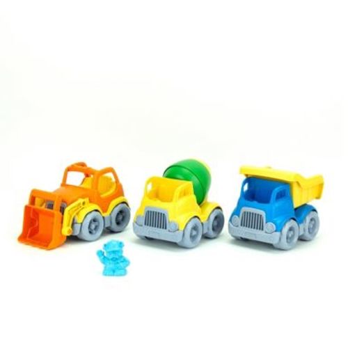 Green Toys Construction Trucks: BPA-Free Plastic Vehicle Set for Toddlers, 3-Piece Non-Powered Playset