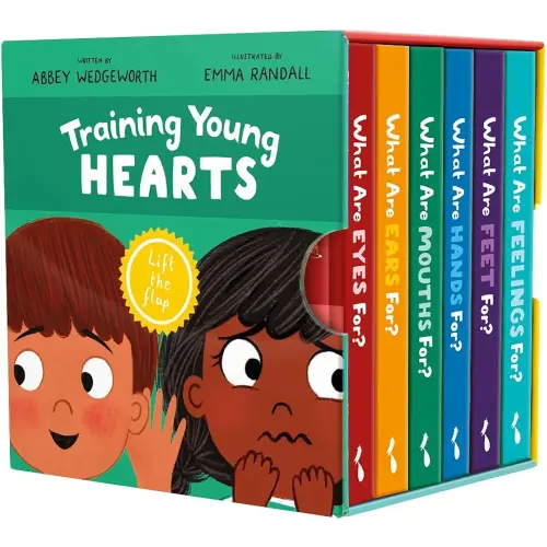 Training Young Hearts Board Books Boxed Set: 6 Lift-the-Flap Board Books & Guide for Grown-Ups (Christian Books for Babies, Toddlers, Preschoolers & ... For? Mouths, Feet, Ears, Eyes, Feelings)