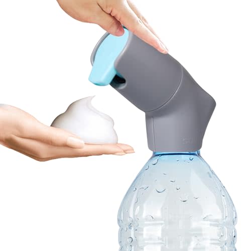 Suds2Go Portable Hand Washing Station Refillable Cap Universal Fit for Most Disposable Water Bottles with Foam Soap Reservoir, Hand Foam Soap Station for Travel, Camping, Outdoor Sink Solution