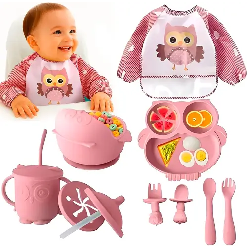 Baby Silicone Feeding Set Gianni BPA-Free 10 PCS – Suction Plates, Bowls & Utensils for Toddlers