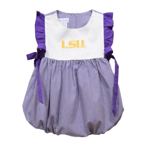 LSU Tigers Baby Girls Bessie bubble romper
