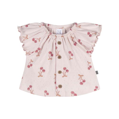 Modern Moments by Gerber Baby Girl Organic Ruffle Sleeve Top, Sizes 0/3 Months - 24 Months