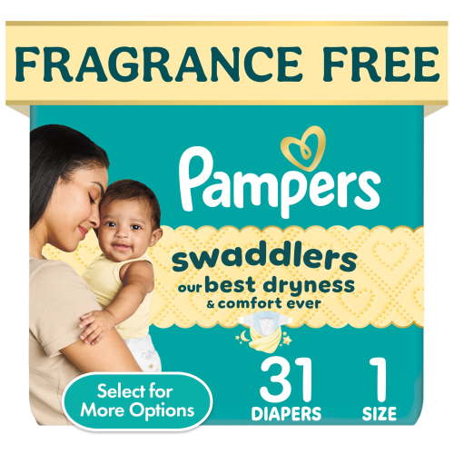 Pampers Swaddlers Baby Diapers Size 1, 32 Count with KeepDry Liner