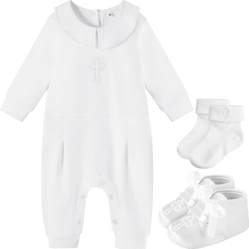 AGJ Baptism for Baby Boy with Shoes and Socks 0-12 Monthes