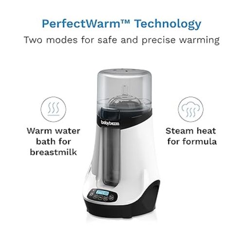 Baby Brezza Smart Baby Bottle Warmer, Breastmilk Warmer + Defroster – Free App - Different Temperatures for Breastmilk + Formula - Universal Fit for All Bottles + Milk Bags - Calentador de Biberones