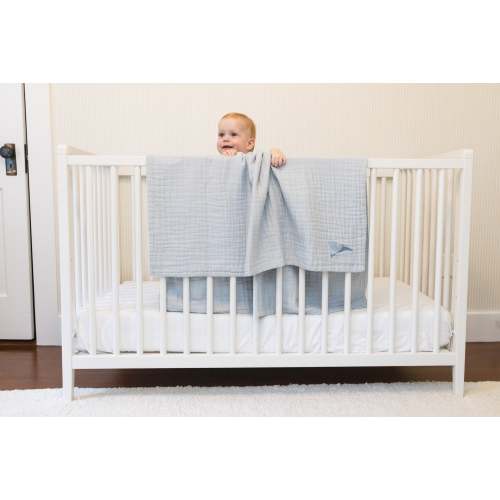 Mist Summer-Weight Organic Muslin Mini Blanket
