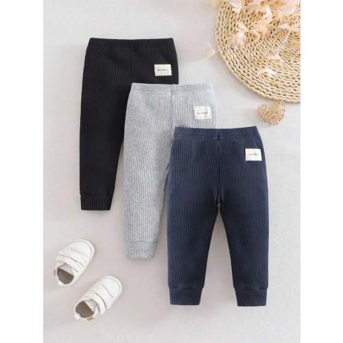 SHEIN 3pcs/Set Infant/Toddler Ribbed Casual Pants For Spring And Autumn Baby Boy Ribbed Pants Baby Trousers Baby Boys Bottoms Baby Boy Pants Fall Winter | SHEIN USA