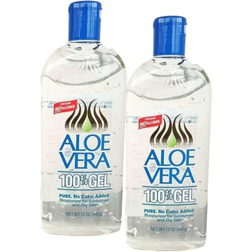 Aloe Vera Gel (12 oz) - PACK 2 – Pure, Stabilized Aloe Vera Gel for Face, Hair & Body – No Added Colors or Fragrances